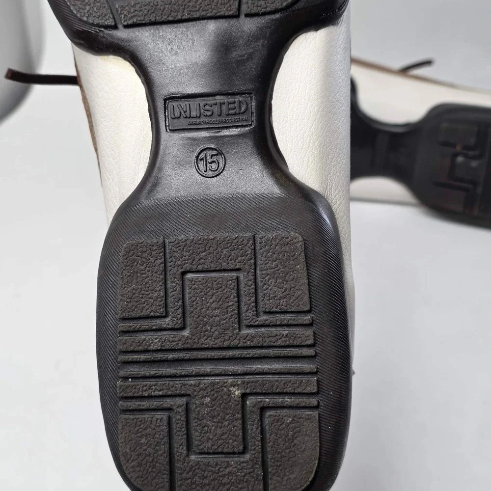 Kenneth Cole Unlisted Duck Quick Shoes Men's Size 15 White Brown Leather Casual